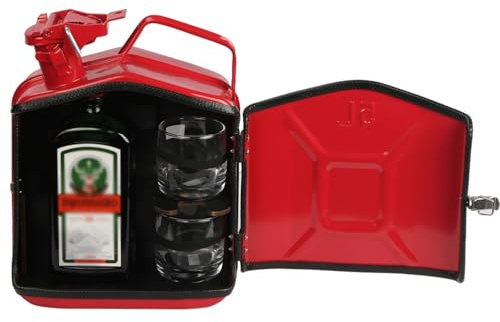 QYMLSH Mini-Weihnachts-Bar Im Einmachglas – Tragbarer Barschrank (20 L) Mit Massivholz-Innenausstattung Whiskey-Bar Einmachglas-Stil, Perfekt Als Hochzeits- Oder Reiseandenken(Red)