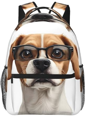Kinder Schultasche Wasserabweisend Schulrucksack Süßer Weimaraner-Hund Personalisierte Kindertasche für Jungen Ausflüge Schule 29X40cm