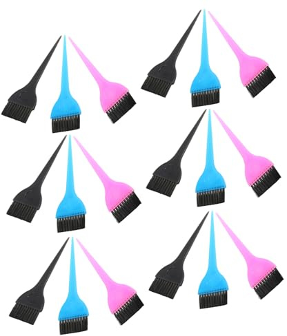 Kit de 18 Brosses Peigne Applicateur de Coloration Capillaire en Plastique | Poignée Ergonomique, Réutilisable, pour Salon et Barber Shop, Lot Multicolore pour Usages Professionnels