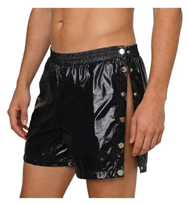 Raenseen Herrarens Plastiga Lättavtagbara Shorts Boxertröjor Knä Ben Och Höftkirurgiska Kläder För Särskilda Behov Plastiga Vardagskläder Svart 3XL