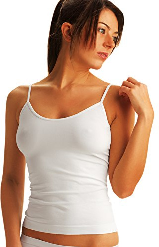 SENSI' Débardeur Femme Caraco Top Fines Bretelles perspirante Microfibre bactériostatique sans Coutures Made in Italy