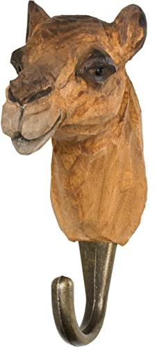 WILDLIFEGARDEN WG527 Haken Kamel - Handgeschnitzter Tierhaken aus Holz und Metall - Australische Tiersammlung