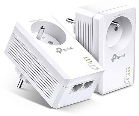 TP-Link CPL 1000Mbps avec 2 Port Gigabit et Prise Intégrée, Boitier CPL Kit de 2 - idéale pour Profiter du Service Multi-TV à la Maison, Compatible Toutes Les Box, TL-PA7027P KIT (FR)