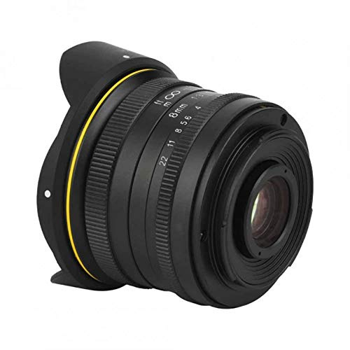 Kamlan Objectif 8 mm F3.0 APS-C grand angle de mise au point manuelle sans miroir compatible avec Canon Fuji Sony E Mount (compatible avec Fuji X)