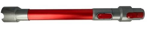 vhbw Tubo aspirador compatible con Dyson V15s, V15 Detect Complete, V15 Detect Absolute aspiradora - 44,5-66,5 cm, rojo