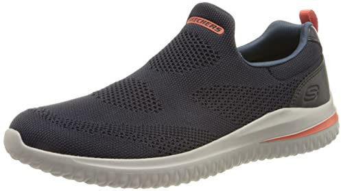 Skechers DELSON 3.0 FAIRFIELD, Zapatillas de gimnasia Hombre, Navy Knit / Synthetic, 43 EU