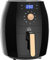 HOMCOM Air Fryer 5.5L 1700W with Digital Display Rapid Air Circulation Adjustable Temperature 60Min Timer Preheat Dishwasher Safe Basket for Healthy Oil Free Low Fat Cooking, Black & Rose Gold