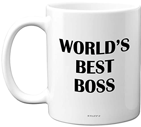 Stuff4 Worlds Best Boss Mug, Gifts for Your Boss | 11oz Ceramic Premium Mugs, Coffee, for Gift