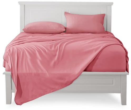 FARFALLAROSSA Lenzuola Singolo Completo, Materiale 100% Puro Cotone, Lenzuola e 1 Federa da Letto, Biancheria da Letto, cipria