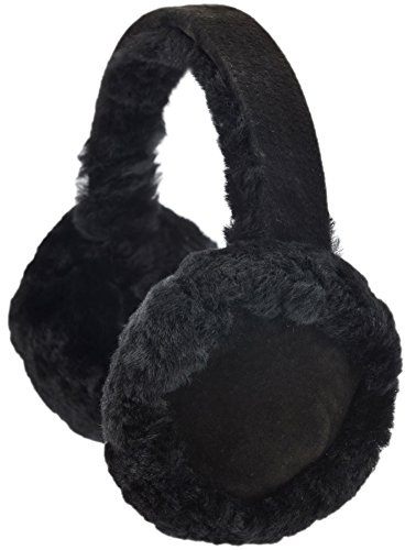 SNUGRUGS Genuine Sheepskin Ear Muffs, Black