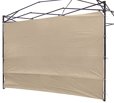 Canopy Sunwall Sunshade Privacy Panel for 2.5M Gazebos Tent Waterproof Sun Wall for Straight Leg Gazebos 1 Pack Sidewall Only (Canopy Frame Not Included) Beige Panel Wall