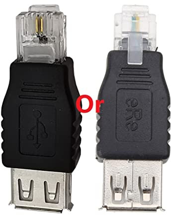 BAIRU USB 2.0 USB-A femmina a RJ11, rete Ethernet maschio 4Pin 6P2C, convertitore adattatore connettore telefono