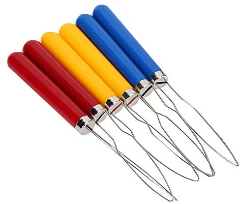 Qcwwy 6 Stück Drahtschlaufe, Knopfhaken, Knopfhaken und Reißverschlusszug, Einhandknöpfe, Hilfsmittel, Knopfhilfe, Einhandknöpfe, Hilfsmittel, Drahtschlaufe, Knopfhaken, Reißverschlusszughilfe