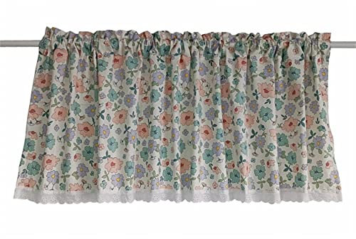 Dreamskull Scheibengardinen Bistrogardine Modern Küche Kurz Landhausstil Kurzgardine Kurzstores Gardinen Küchengardine Vorhang Blickdicht Stangendurchzug Blumenmuster Kleinfenster 150cm Breit