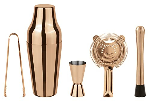 Sambonet Paderno Mixology Set Accessori da Bar, 5 Pezzi Rame