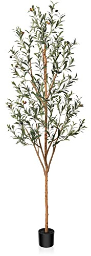 Kazeila Plantas Artificiales Decorativas 210cm Planta Olivo Artificial Grande Realista Arbol Artificial de Decoración Interior del Hogar Casa Oficina(1PACK)