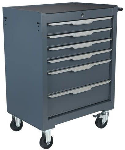 Horison Industries Tool Trolley 43 kg - Multi-Function Trolley with 6 Storage Drawers Offer Efficient Storage Max Load 30 kg - Steel Cabinets With Central Key Locking System - 920x678x459 mm