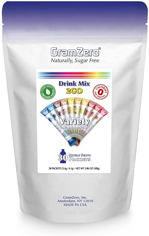 GramZero 2GO Sticks - Variety Pack, Zero Calorie Sugar Free Drink Mix, Stevia Sweetened, Great For Nutrition Club Loaded Tea To Go Kits