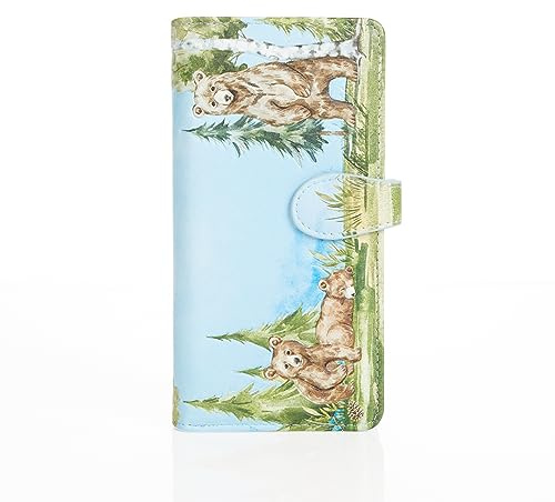 Shag Wear Damen Portemonnaie Mädchen Geldbörse Groß Langformat PU Leder - Viele Fächer/Kartenfächer mit Münzfach mit RFID-Schutz und stilvollen Designs - Baby Beer (Blau)