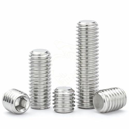 Sechskant-Innensechskant-Gewindestift, flacher kopf, M2, M2,5, M3, M4, M5, M6, M8, M10, M12 Gewindestift, Edelstahl-Gewindestift-Gewindestift-M4(50PCS)-5mm