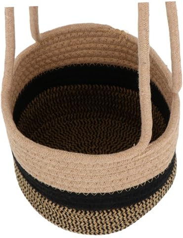Sosoport Cesta Colgante Decorativa De Yute Trenzado para Plantas Maceta De Algodón para Interior y Exterior para Cocina Sala Oficina y Dormitorio Multiusos y Resistente
