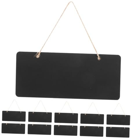 PLAFOPE 12stücke Kreidetafel Zum Aufhängen Holztafel Tafelanhänger Dekorativ Hängend Holzpreisschild Nachrichtbord Preislabel Notiztafel Praktisch