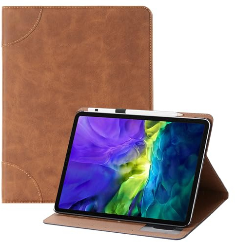 RuiRdot Book Case für iPad Pro 11 Zoll Case M4 2024 (5. Generation), Slim Folio Stand Schutzhülle für Tablet mit Kartenschlitzen Cover für iPad Pro 11-Zoll (M4) 2024 (Hellbraun)