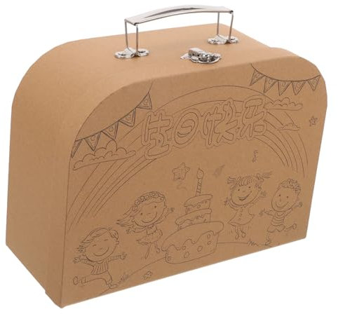 COHEALI Schreibwarenbox Pappkoffer Koffer aus Pappe dekoratives Gepäck dekorativer Koffer Vintage Kofferstütze praktischer kleiner Koffer leerer Gemäldekoffer DIY Zeichenkoffer Karton