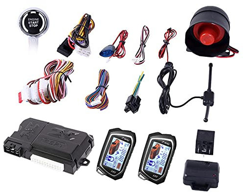 Shkalacar Auto Fernstartsystem PKE Keyless Entry, BT Remote Engine Starter mit 2 Fernbedienungen, Unterstützung APP-Steuerung, Vibrationsalarm, Zentralverriegelung für 12V Benzin/Dieselmotor geeignet