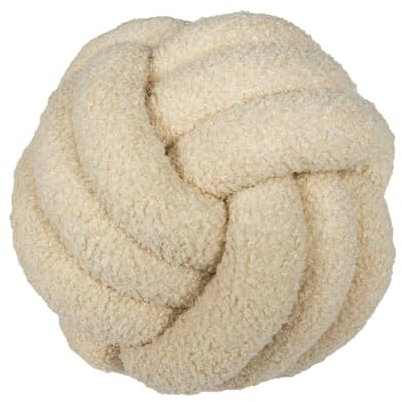 Aocase Knotenkissen, Geknotetes Ballkissen, Heimdekoration Knoten Kissen, Zimmer Deko Gewebtes Geknotetes Kisse, Kissen Knoten Handgefertigt, Rundes Kissen, Lamm Samtsofa Kissen,Beige,22cm