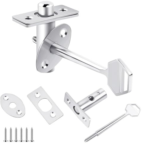 Ctyjia 1 Piezas Pernos de Puerta, Cerradura de Pozo de Tubo, Pernos de Seguridad para Puerta de Acero Inoxidable, con Llaves de Estrella, 40mm