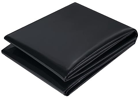 Flexible, UV-beständige schwarze Teichfolie, 0,12 mm, leicht zu schneiden, Fischteichfolien für Wasser, Garten, Bachlauf, Springbrunnen, langlebige Membran, verschiedene Farben, ideal für 4,5 x 7,9 m