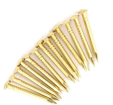 Round Head Brass Nails, 100 Pieces Vintage Furniture Tacks, Strong Fastening Function and Easy Installation, Made of Brass for Durability, with 22mm Length Thicker, (18mm Long)