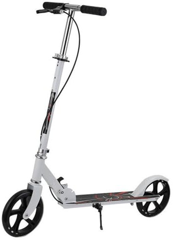 Tretroller Scooter, Kinder Tret Roller, Höhenverstellbar Cityroller Klappbarer Scooter, Roller Kickscooter mit Handbremse für Kinder und Erwachense, Roller bis zu 150 kg (Dick Weiß)