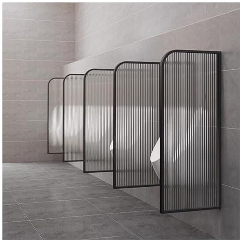 FLEPYHB Urinal-Trennwand-Trennwand, Edelstahlrahmen-WC-Badezimmertrennwand Mit Gehärtetem Glas, Wandmontierte Herren-Urinal-Sichtschutzwand Für Einkaufszentren, Hotel