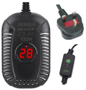 JULIAQUA Aquarium Heater with Temperature Display, Aquarium Heater Setting, Fish Heating Rod, Turtle Heater 25W/50W/100W/150W (G-100W)