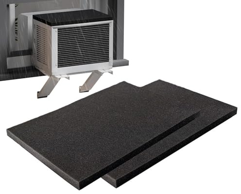 Gazocua Coussin goutte à goutte pour climatiseur, support en mousse imperméable pour climatiseurs, protection contre la pluie AC avec dos magnétique puissant, pour climatiseurs de fenêtre, en