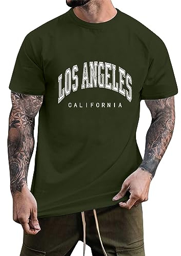 Ski Gadgets - Camiseta de manga corta para hombre con estampado de letras, cuello alto
