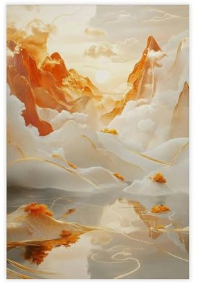 Póster decorativo oriental, lienzo para decoración de pared, pinturas para sala de estar, dormitorio, 50 x 75 cm