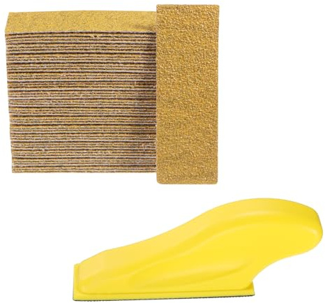 sourcing map 70 Stück Detailschleifpapier, Körnung 240, 8,9 x 3 cm, Mikro-Handschleifpapier, Bögen, Nass- und Trockenschleifpapier mit Schleifblock, Werkzeug für Holz, Möbel, Handwerk, Holzbearbeitung