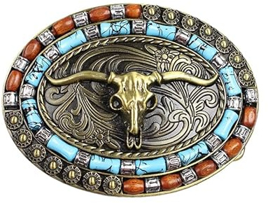 LifgWas Western Bull Head Belt Buckle, 99 x 75 mm, zinklegering, rullmekanism, unik stamstil för att ersätta och anpassa bälten för män och kvinnor
