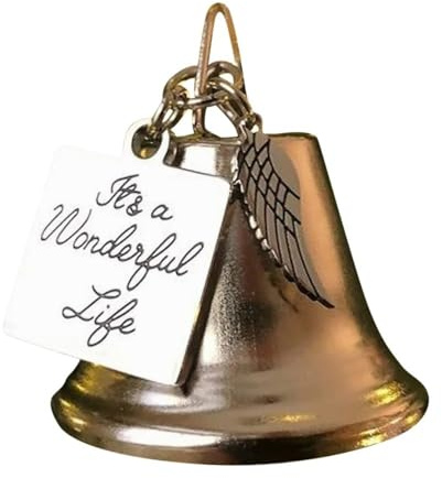 It's A Wonderful Life Angel Wing Wind Chime Bell for Christmas Tree Decoration, Christmas Chime Bell Holiday Party Ornament(gold)