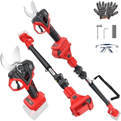 2-In-1 Electric Pruning Shears for Mwkee M-18 Battery, 1.6 Cutting Diameter Cordless Pole Pruners 18v - Brushless Motor, 4 Modes Electric Pruning Shears for Gardening & Tree Trimmer (No Battery)