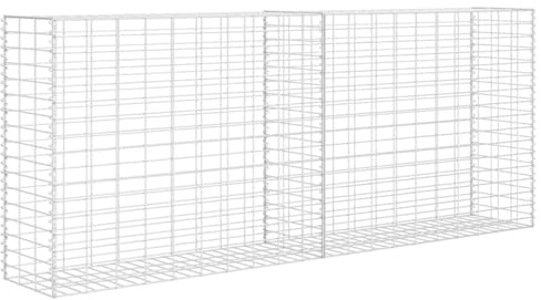 Gecheer Galvanized Steel Gabion Basket 85 x 30 x 200 cm for Retaining Walls, Landscaping, and Garden Projects – Rustproof, Spot-Welded Mesh, 3.5 mm Wire