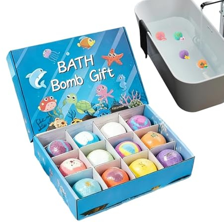 Färgglada bubbelbollar, handgjorda Bath Fizz, 8,85x6,49x2,16 badbomb med långvarig konstruktion, skonsamt bubbelbad, boll med fuktgivande design, bubbelbad för barn och tonåringar
