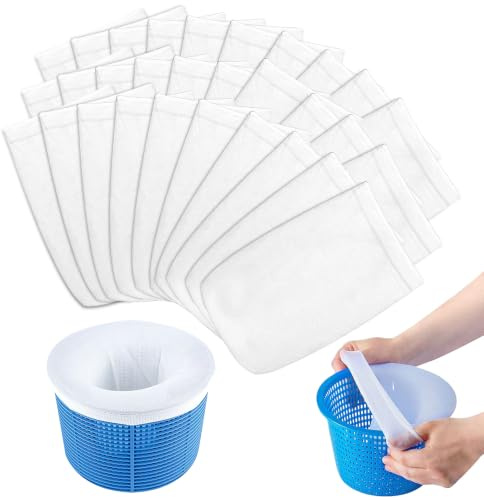 30 Pièce Chaussette Skimmer Piscine,Filtre Skimmer Piscine, Chaussette Filtre Pisciine, Pool Skiimmer Socks,Chaussettes pour écumoire de Pisine,pour Emprisonner Feuilles, Écume