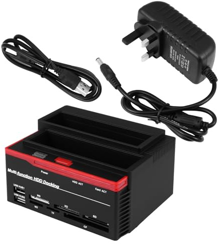 POPETPOP Multi-function Hard Disk Dock with Two-disk Serial Ata and Ide Support, 6tb Capacity, Plastic Material, Fast Data Transfer and File Interactive Backup for Laptop and Desktop Use