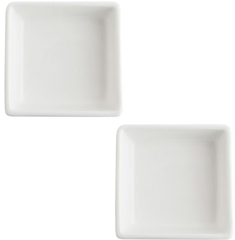 Holibanna Set di 2 Ciotole Quadrate in Ceramica Bianca per Snack e Salse