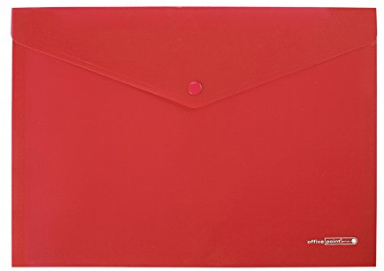12 Dokumententaschen für A4, mit Druckknopf (Rot)