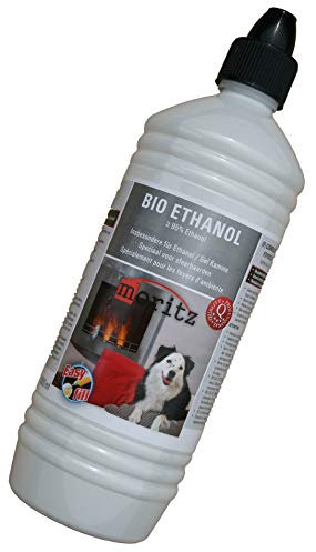Moritz, 1000 ml, alcool bioetanolo > 95% – 96,6%, alcool di alta qualità per camini a etanolo e in gel, torce di bambù, combustione senza residui, da materie prime rinnovabili